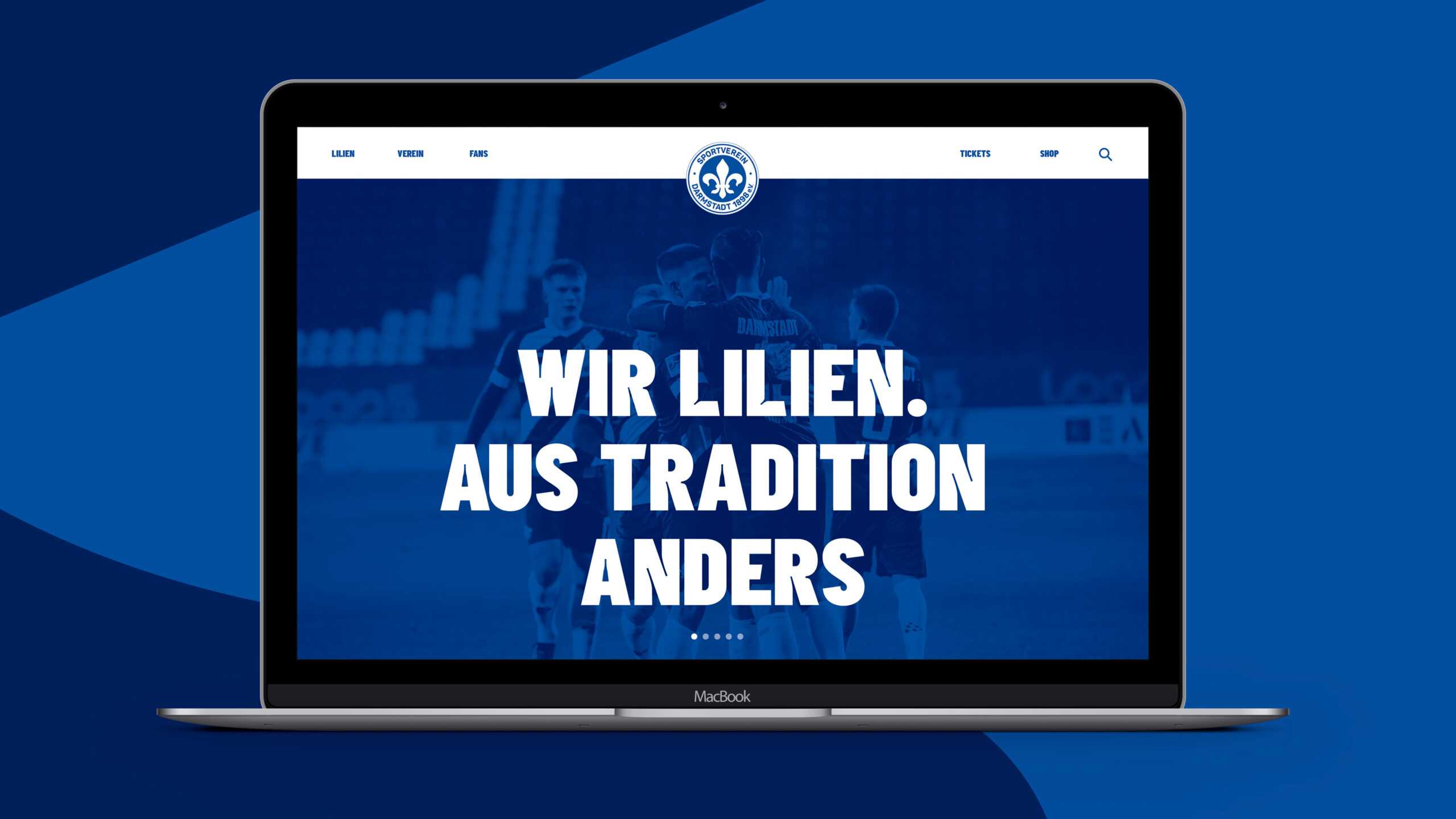 Mockup of Website Landing Page for SV Darmstadt 98