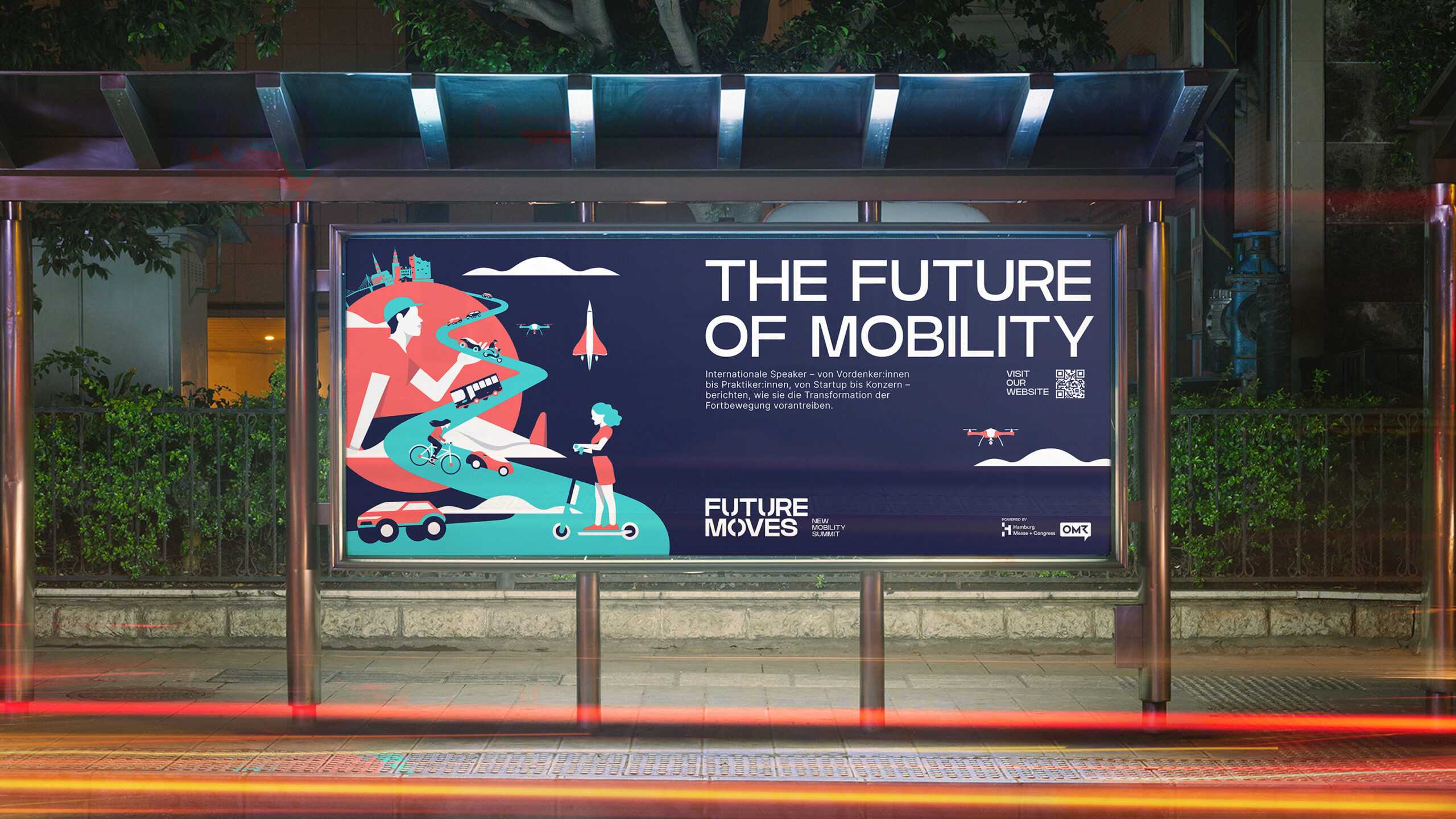 City light in visual identity of future moves with illustration