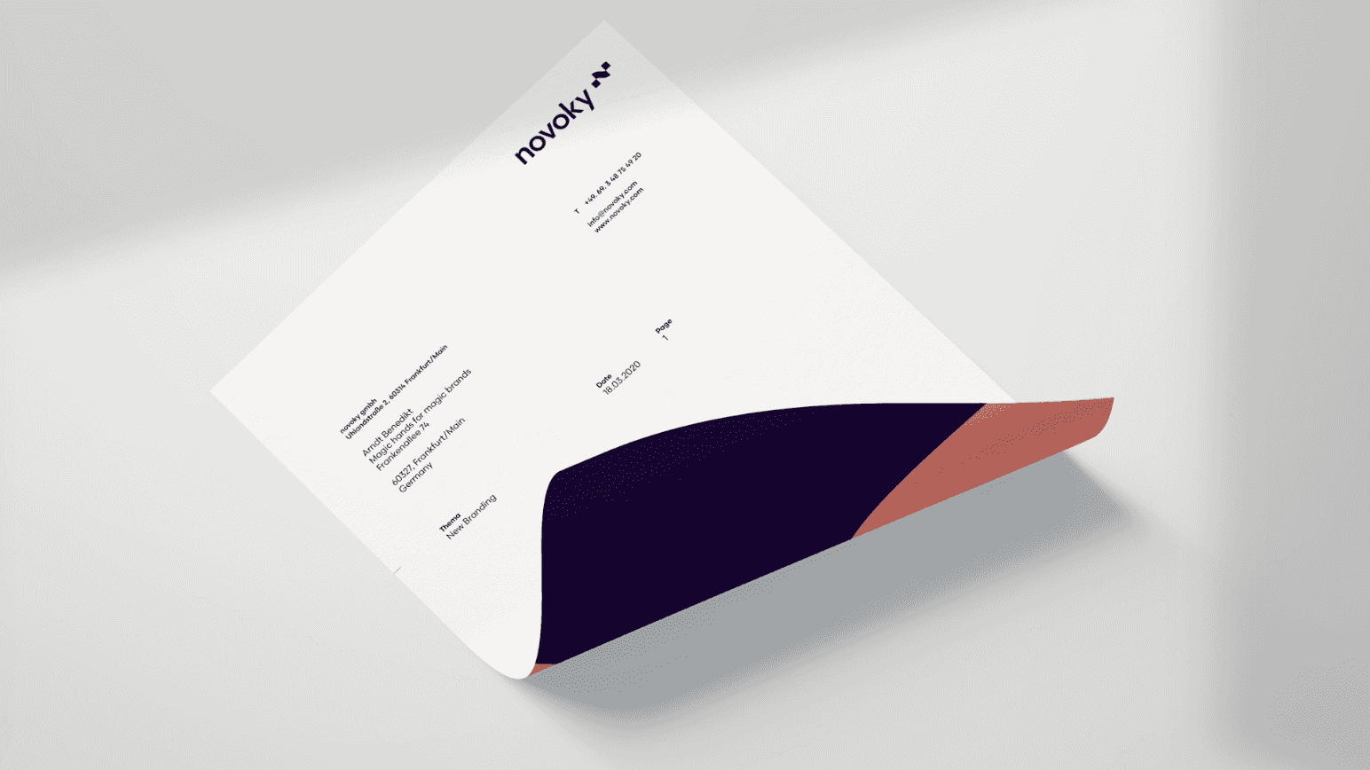 Mockup of stationery from novoky