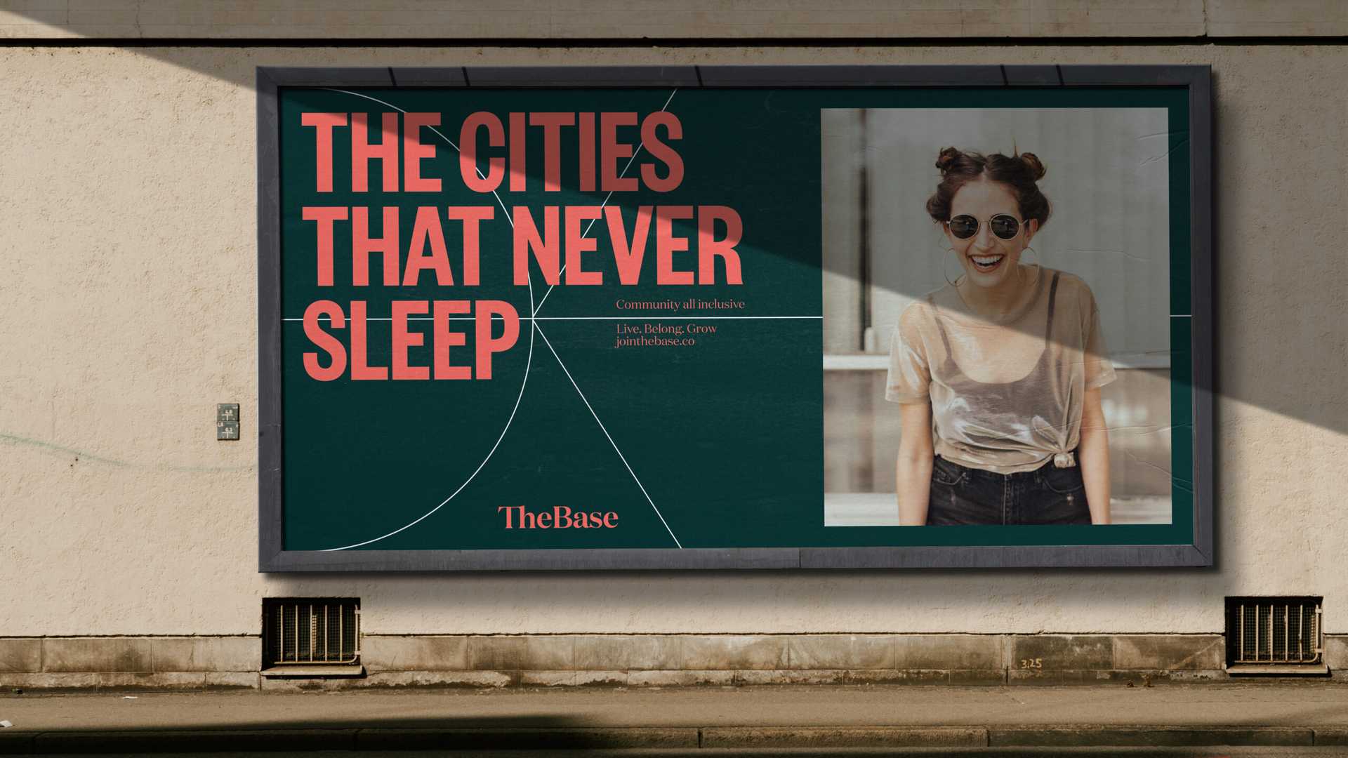 Mockup of The Base billboard ad