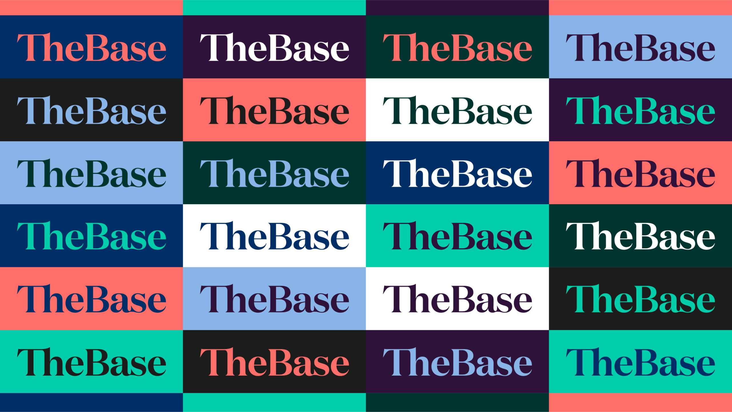 DIfferent color variatons of The Base logo