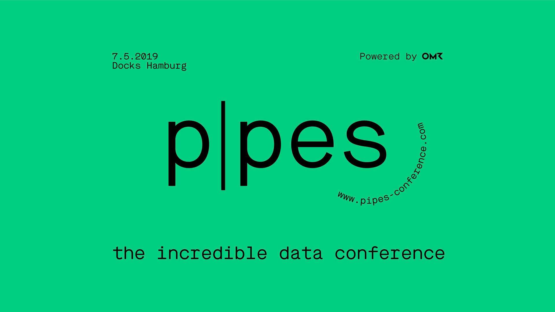 graphic with pipes logo, claim and informations about the event
