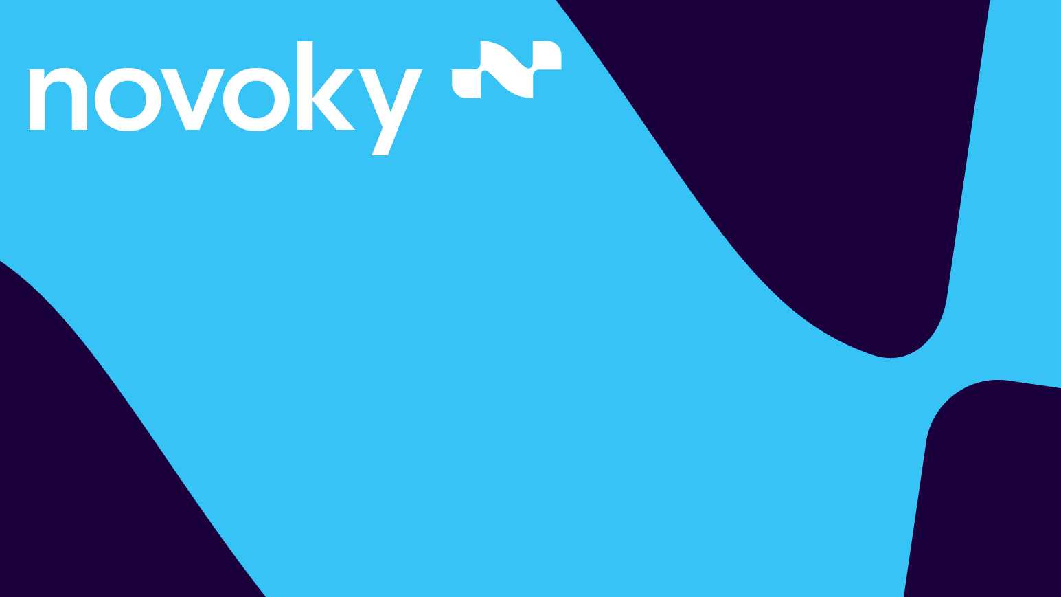 novoky logo on blue background with the novoky pattern