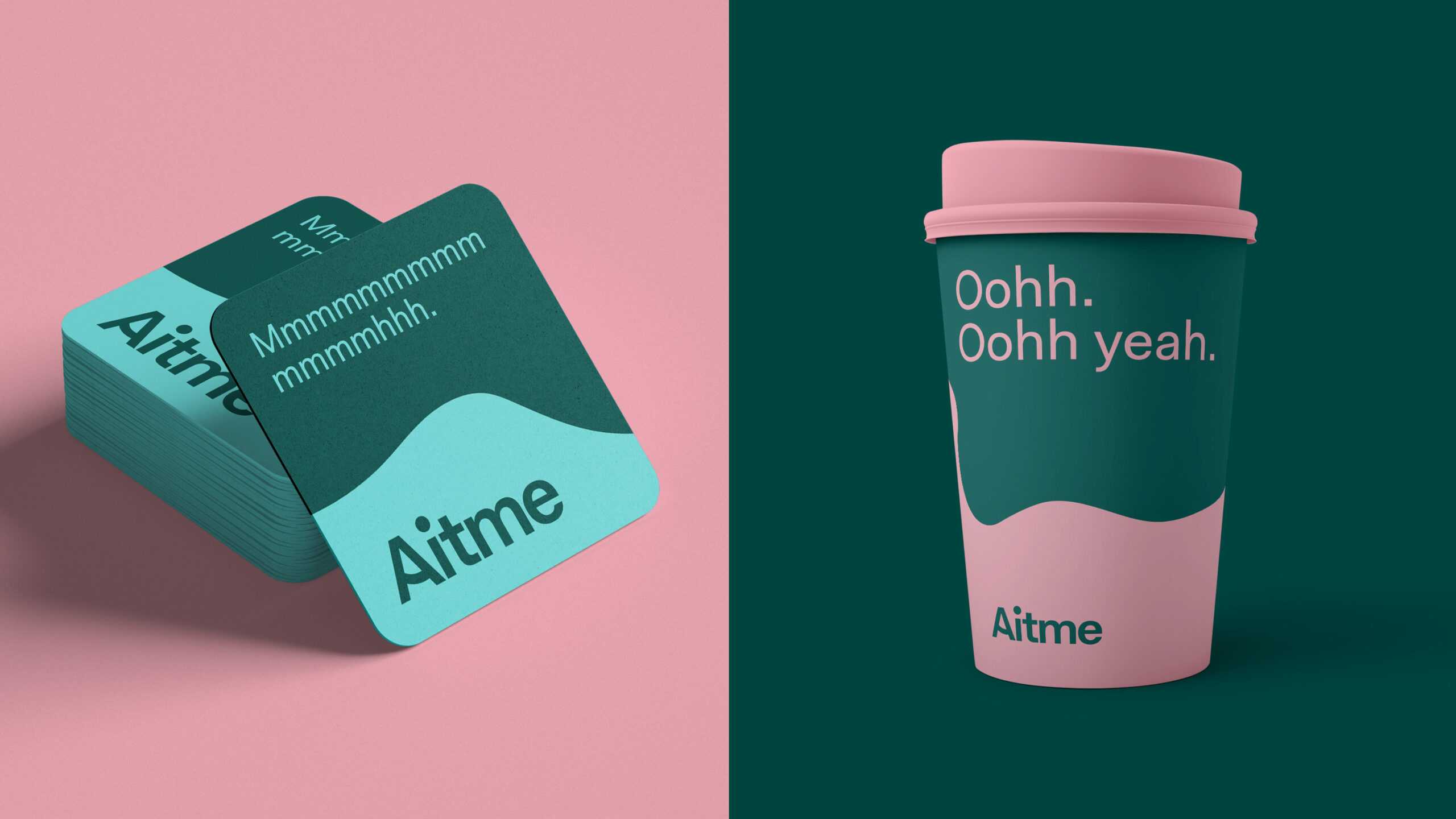 Beer coaster and togo cup mockups for Aitme