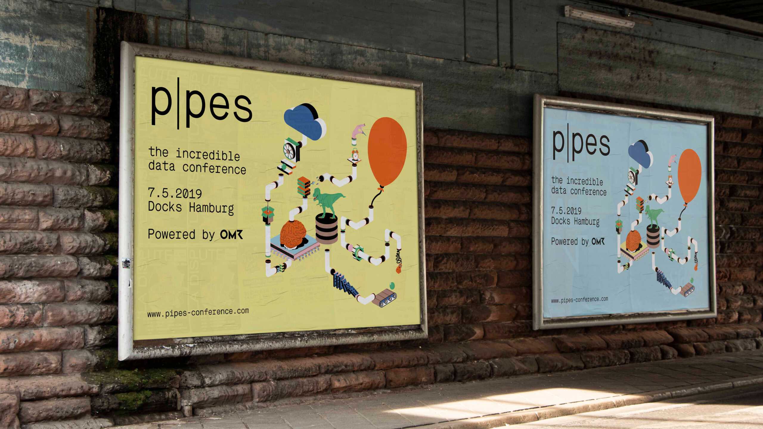 mockup of pipes conference billboards