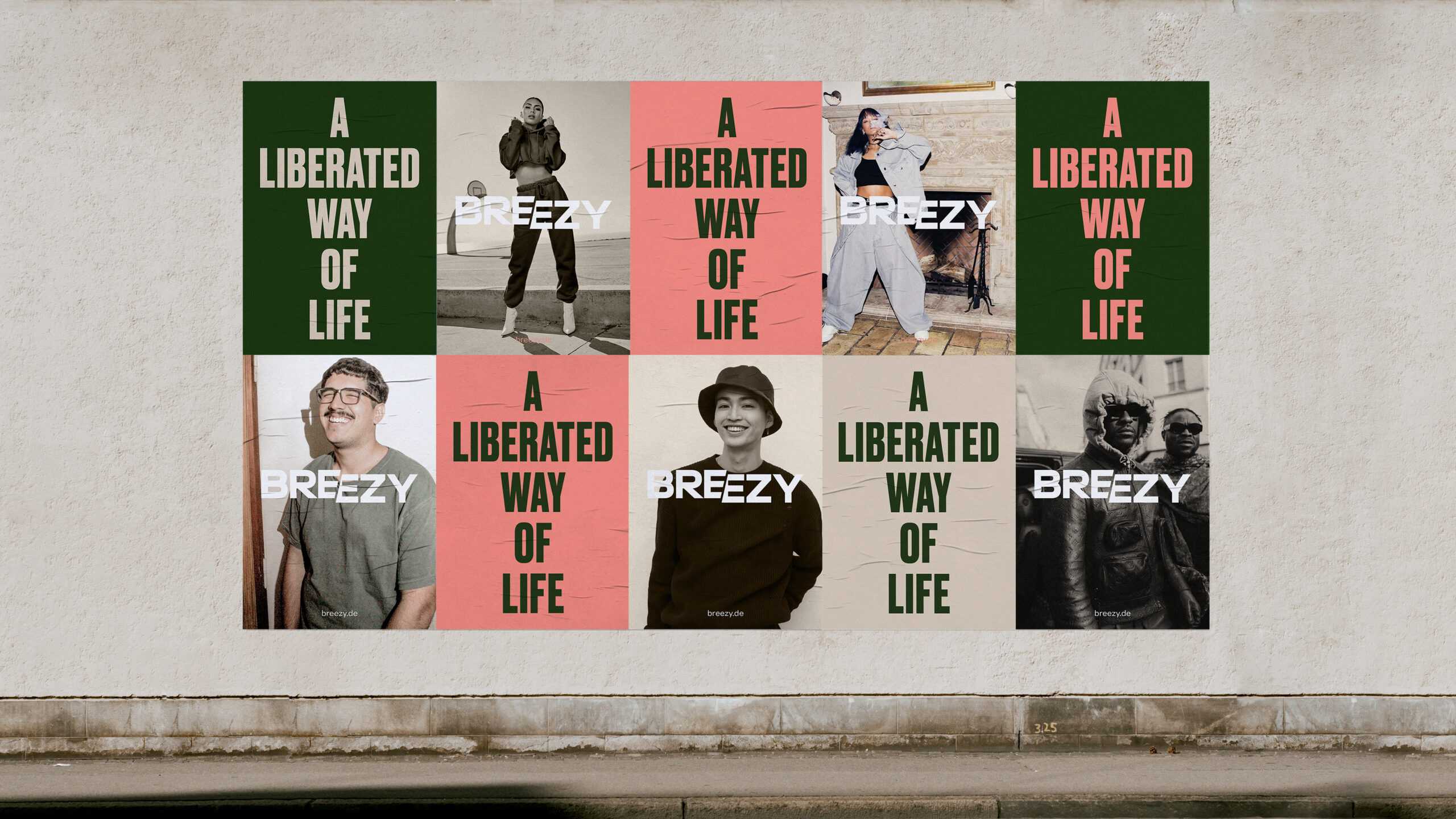 posterwall with posters for Breezy