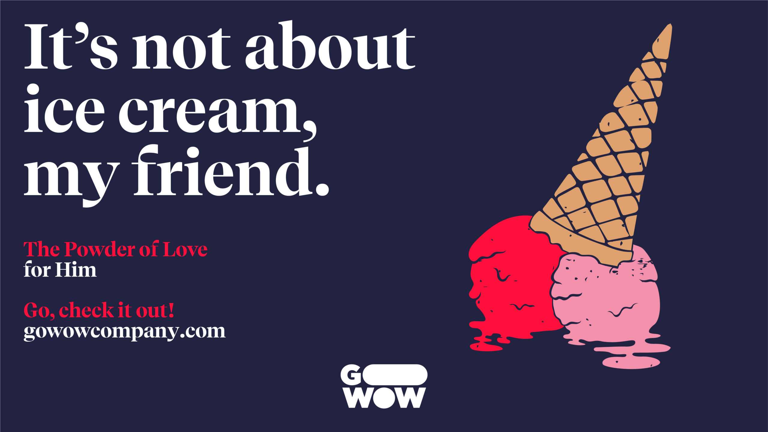 Ice cream cone illustration with Slogan