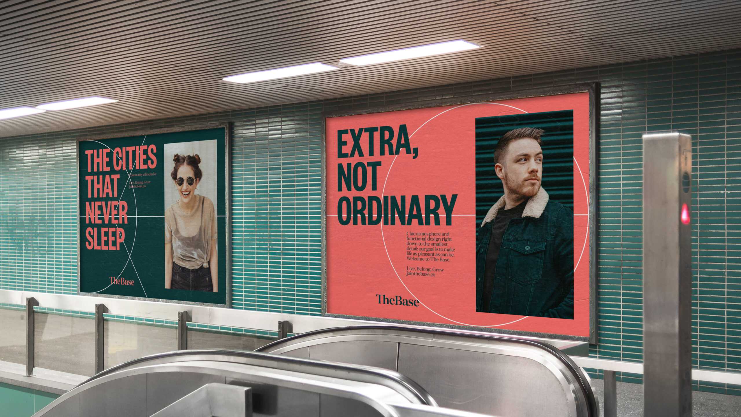 The Base Billboard mockup in subway station