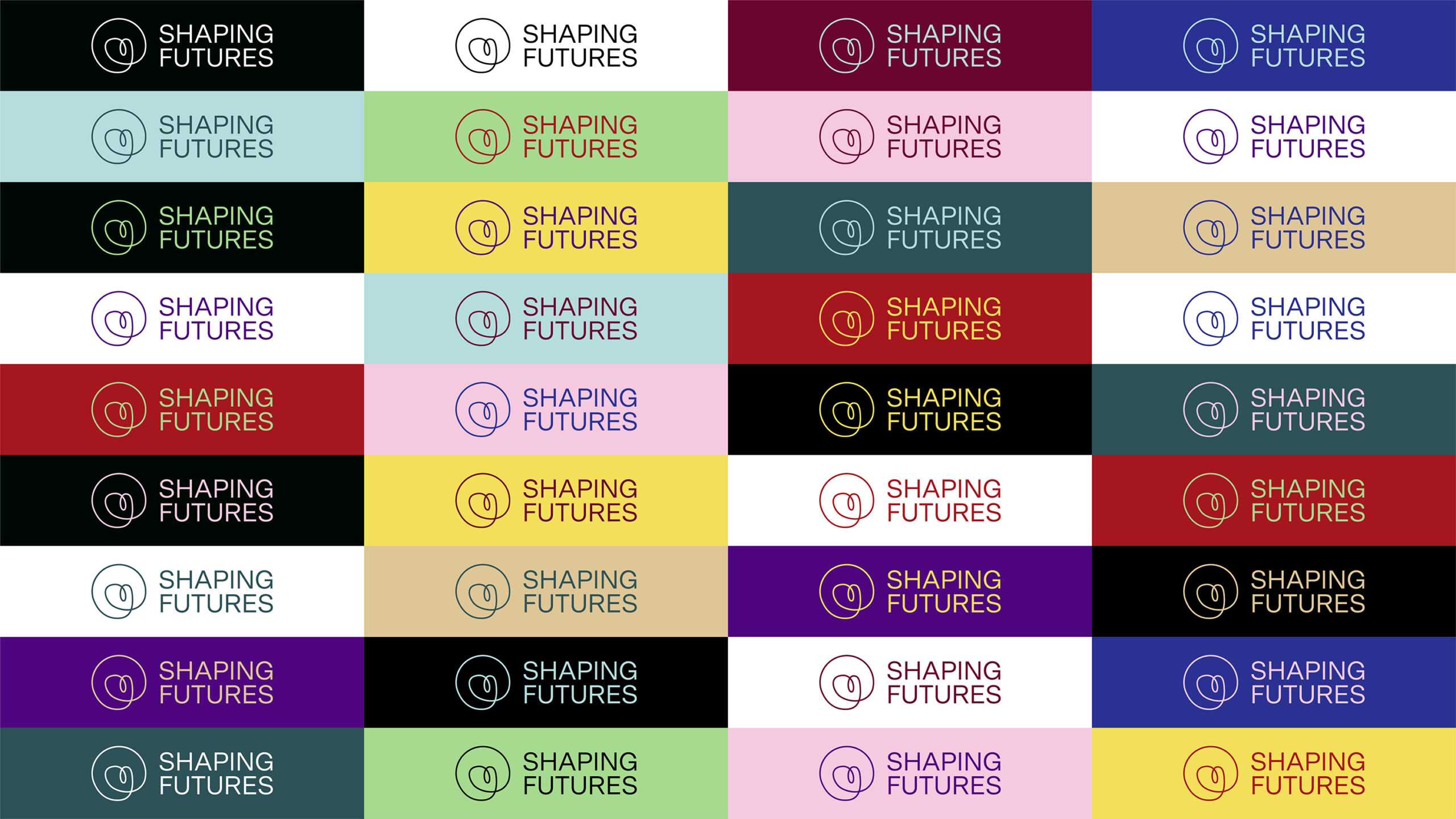 logo variations of shaping futures with different colors