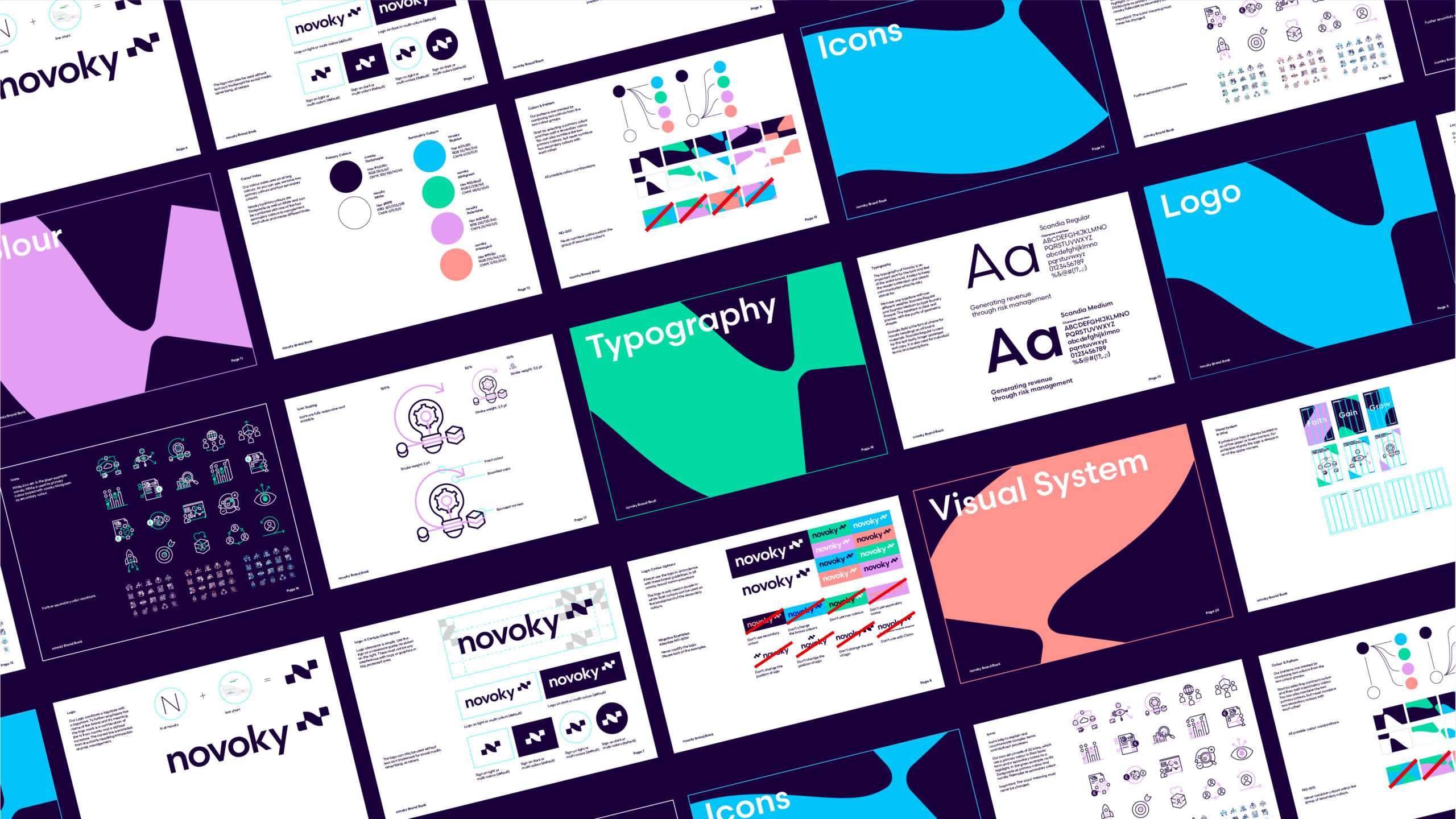 pages from the novoky corporate design styleguide