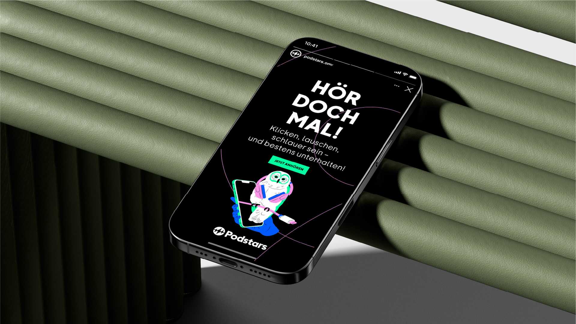 iPhone mit Podstars Grafik