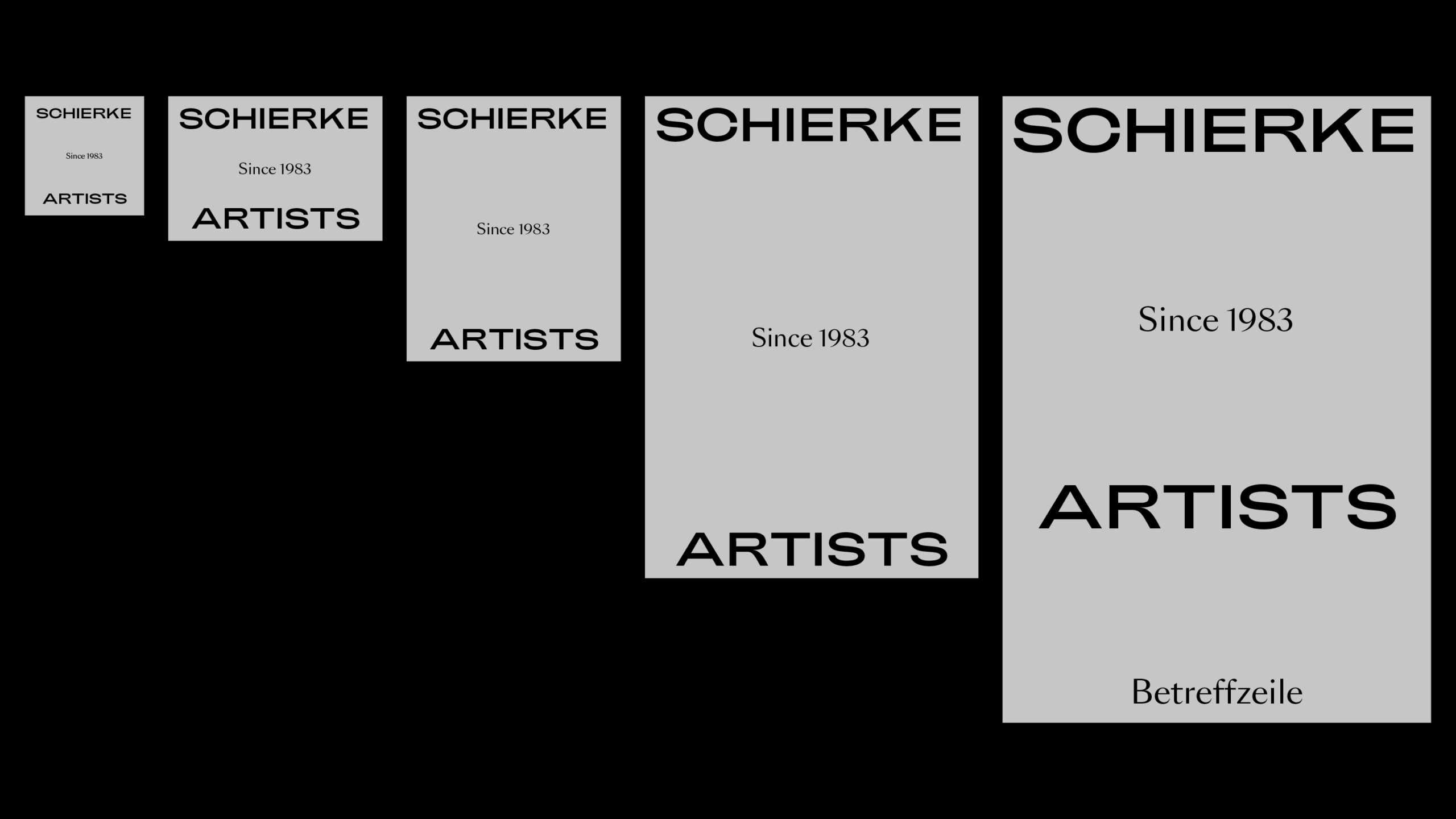 Schierke Artists logo in different Layout formats